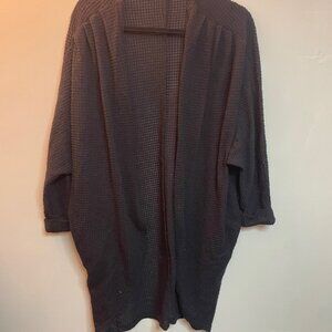 Merokeety Black Waffle Knit Cardigan size large
